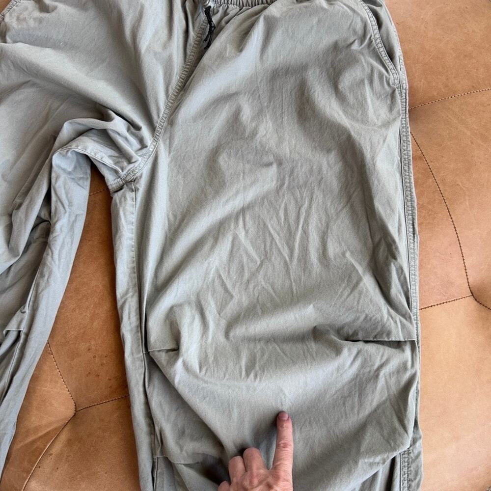 Parachute Utility Pants Wide Leg Gorpcore Cotton Pull On Sage Green Women L - Picture 8 of 8